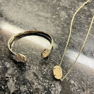 Kendra Scott necklace and bracelet with pale ivory stone